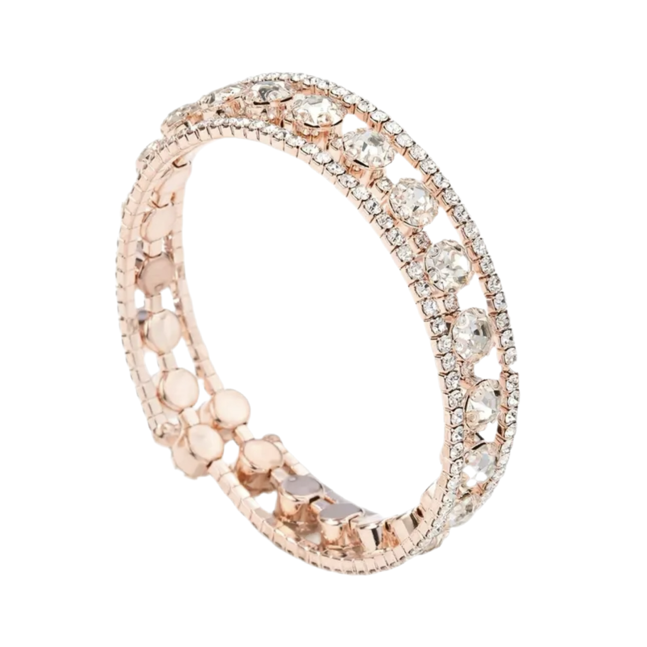 Rose Gold Rhinestone Flexible Bracelet