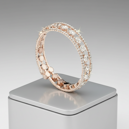 Rose Gold Rhinestone Flexible Bracelet