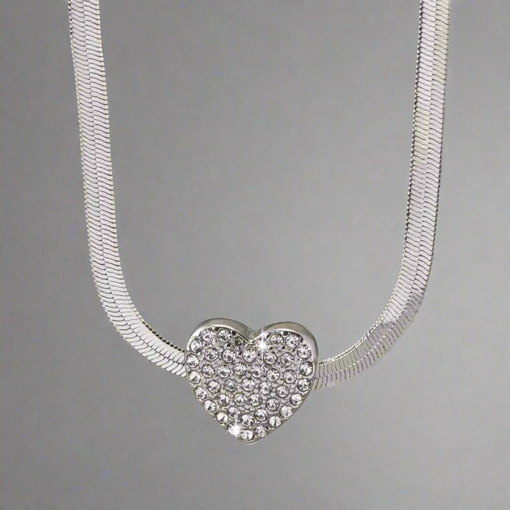 Heart Rhinestone Necklace