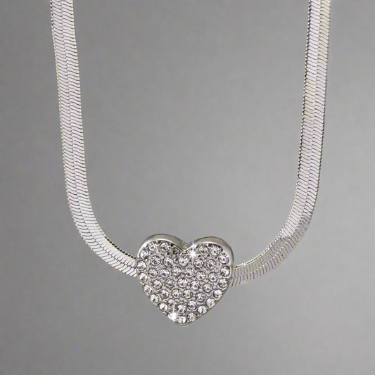 Heart Rhinestone Necklace