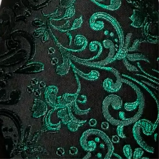 Green Black Necktie Set