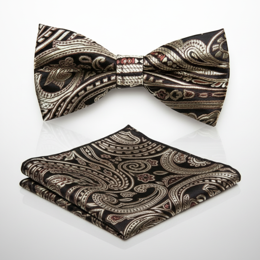 Champagne Suspenders & Bowtie Set