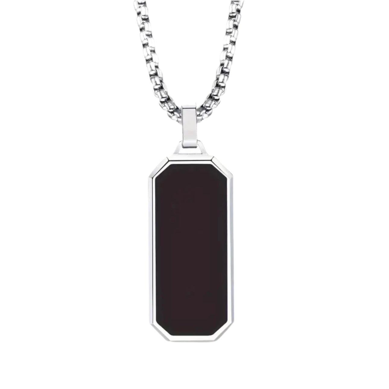 Black Pendant Steel Necklace