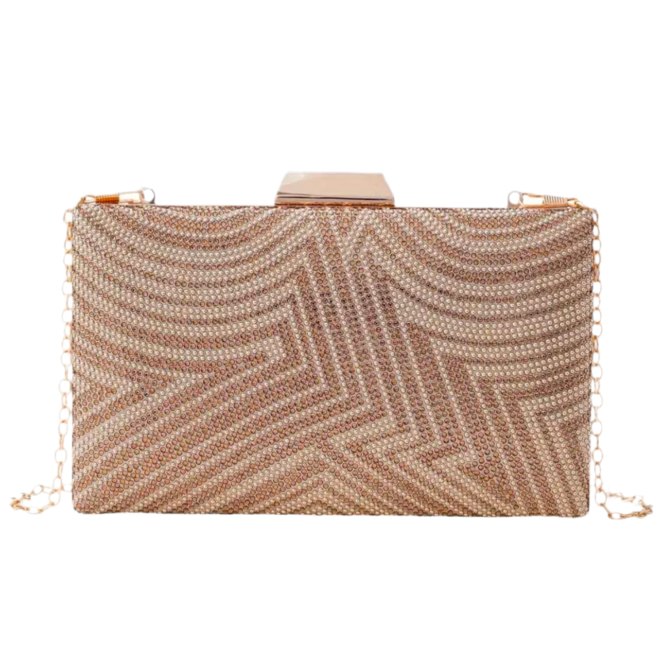 Contemporary Rhinestone Beaded Clutch Evening Bag