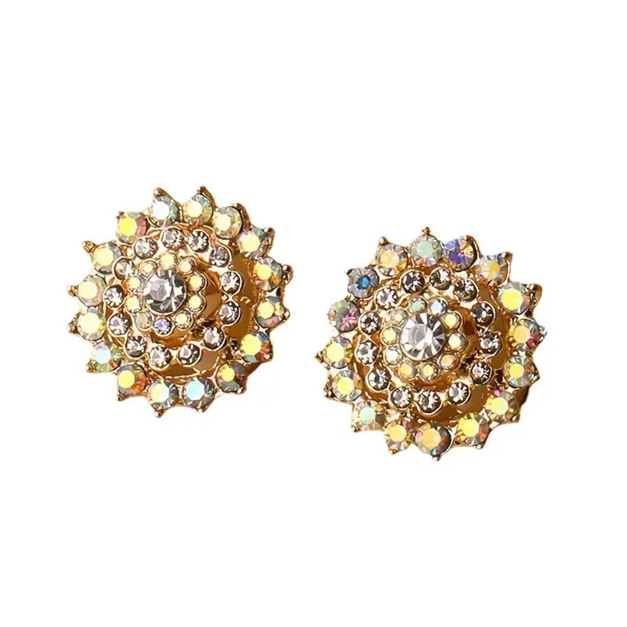 Floral 18K Clip Earrings