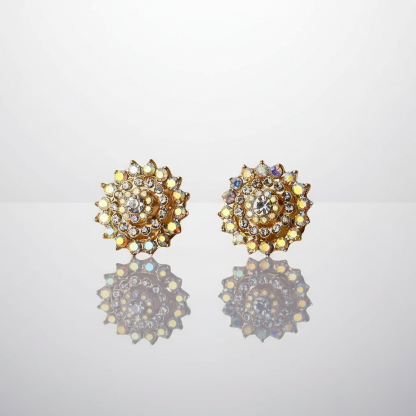 Floral 18K Clip Earrings