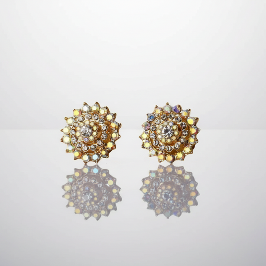 Floral 18K Clip Earrings