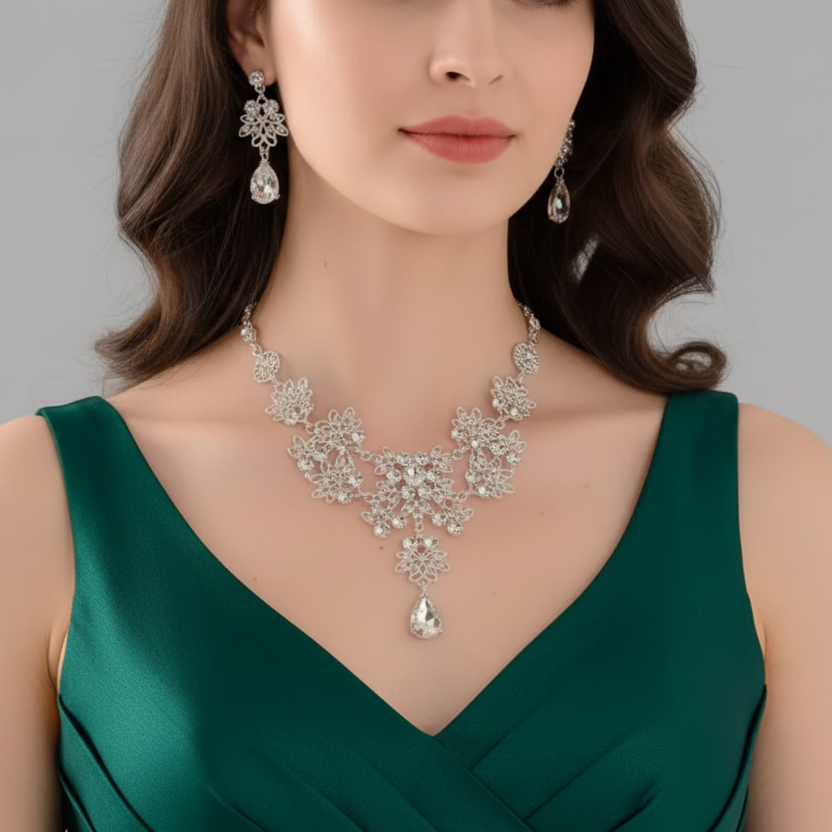 Dainty Rhinestone Jewelry Set