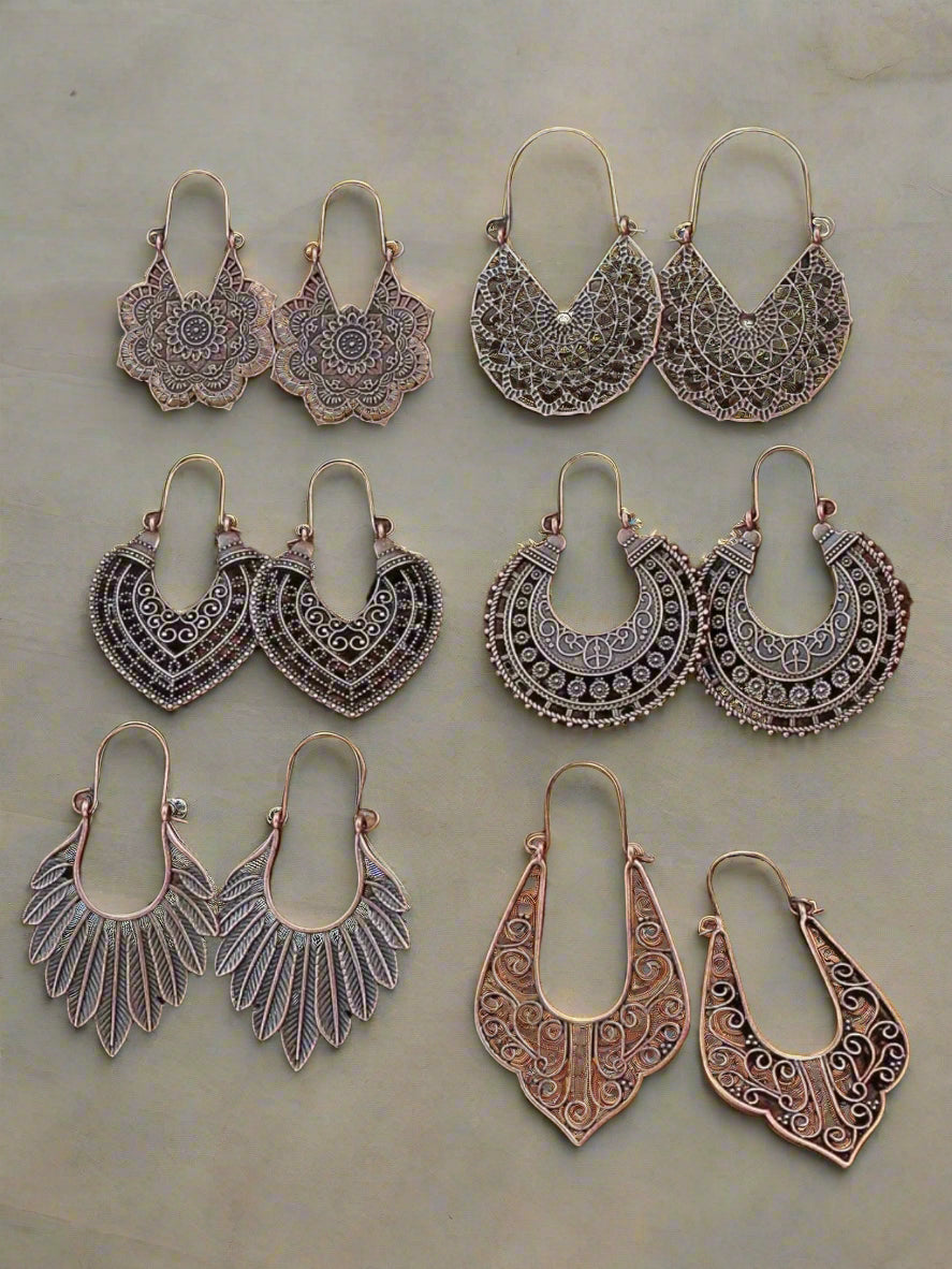 Retro Bronze Tone Earrings