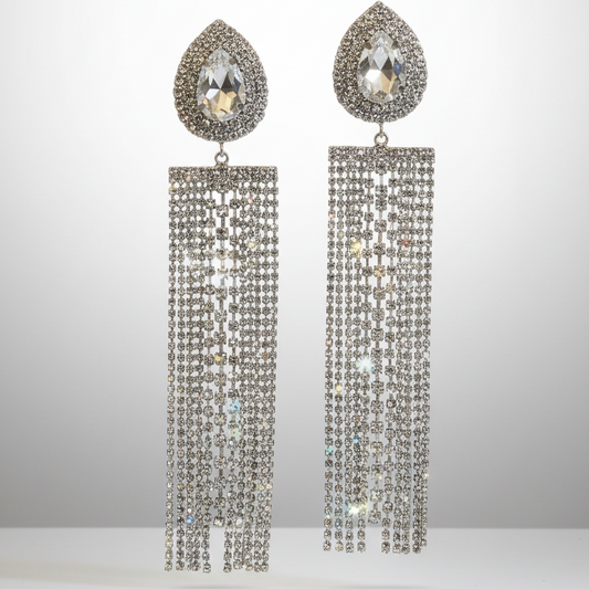 Silver Exaggerated Tassel Earrings