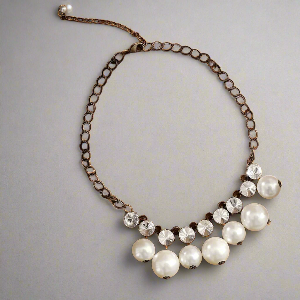 Pearl Rhinestone Necklace