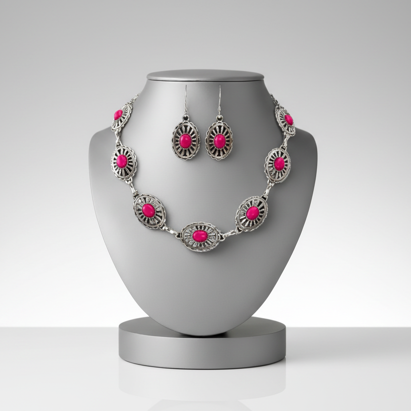 Pink Turquoise Concho Set