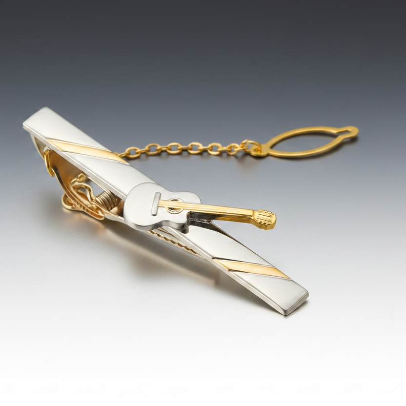 Guitar Two Tone Tie Clip