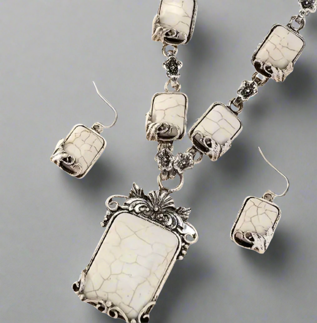 White Turquoise Jewelry Set