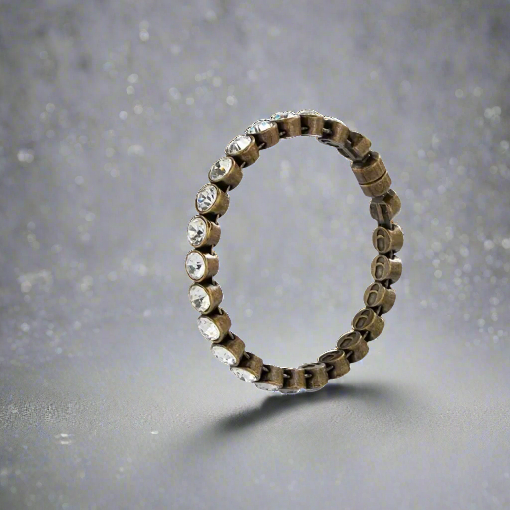 Inlaid Clear Bronze Bracelet