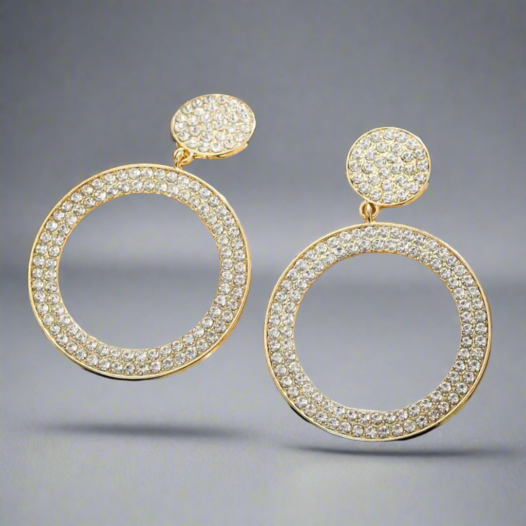 Round Rhinestone Earrings