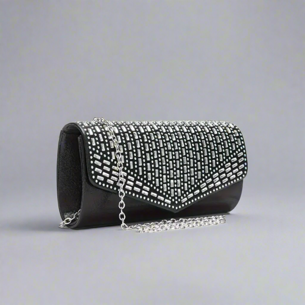 Black Rhinestone Evening Bag