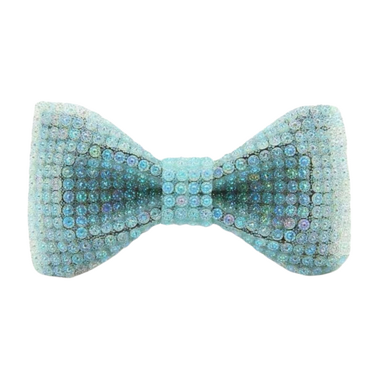 Blue Aqua Beaded Bowtie