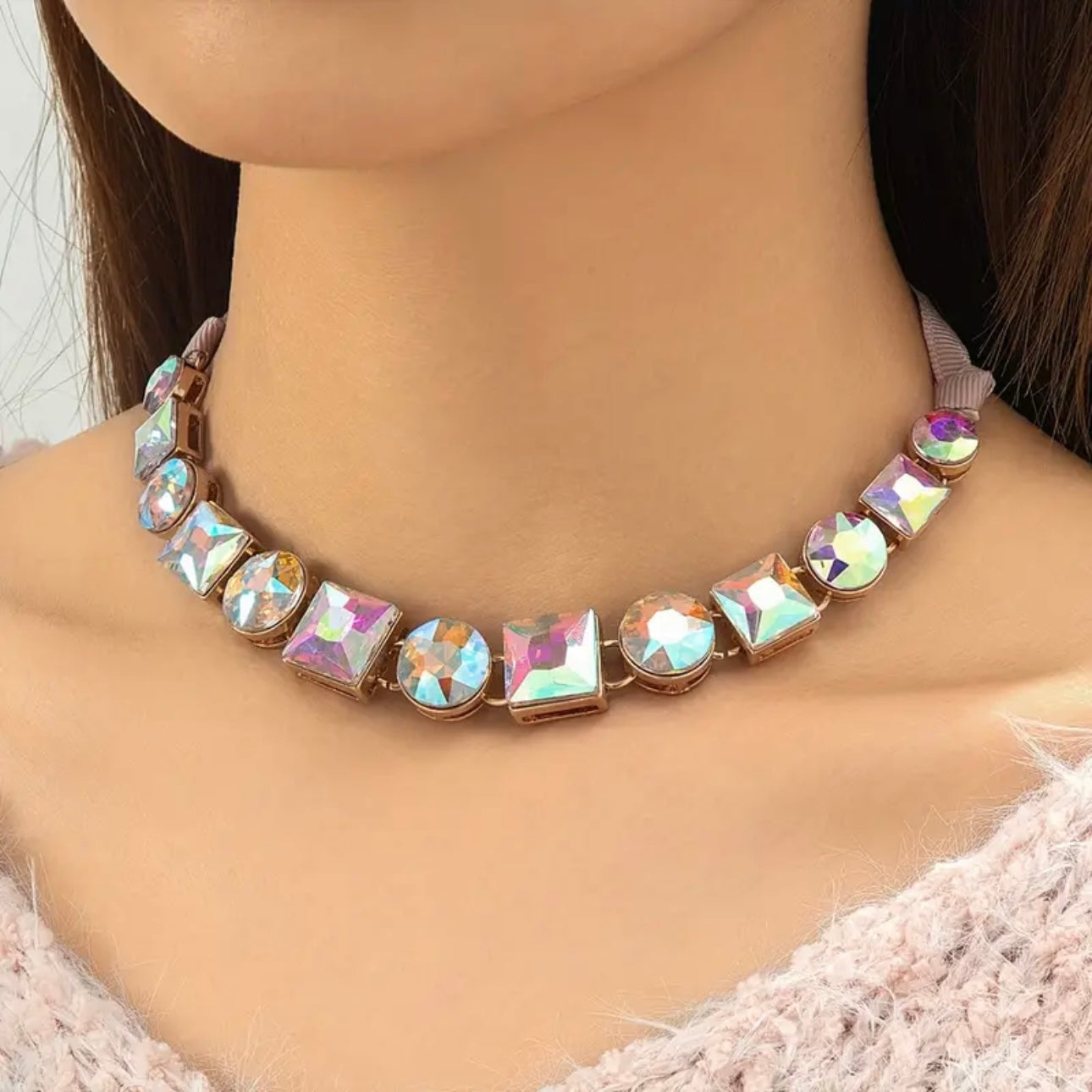 Iridescent Ribbon Necklace