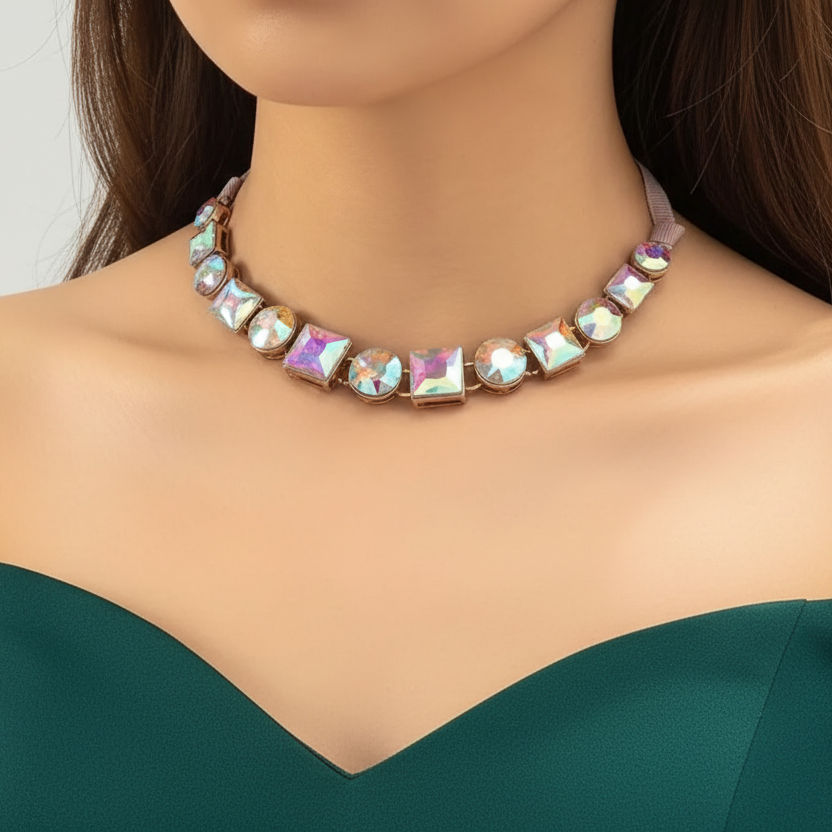 Iridescent Ribbon Necklace