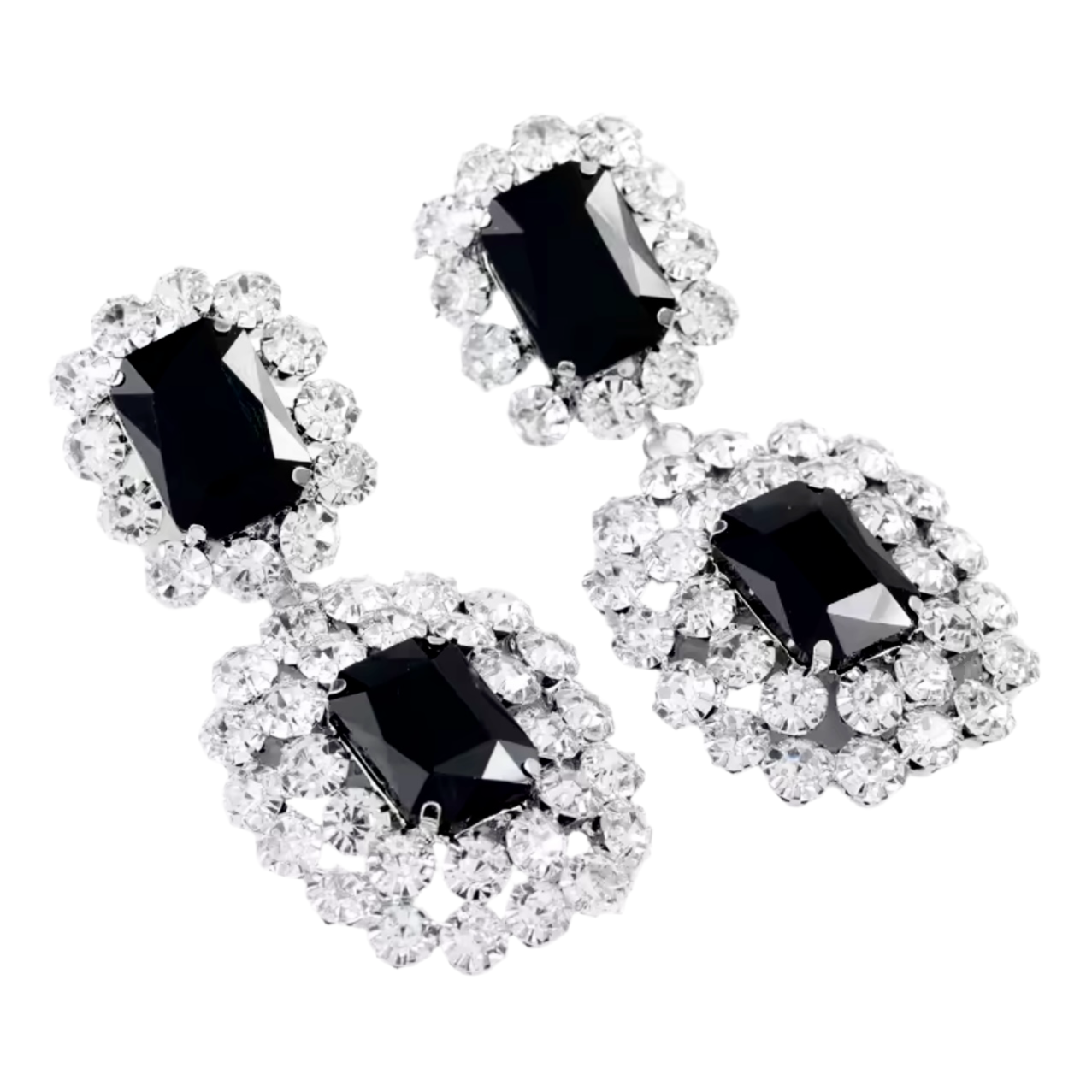 Sophisticated Black Rhinestone Earrings