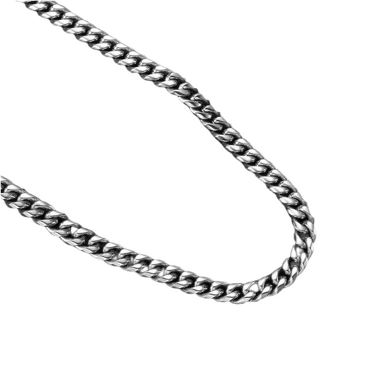 Silver Cuban Chain Necklace