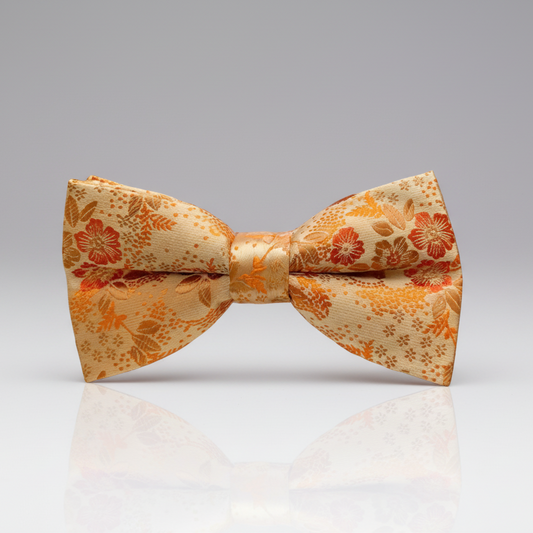Orange Floral Bow Tie