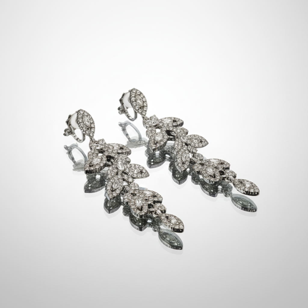 Filigree Leaf Clip Earrings