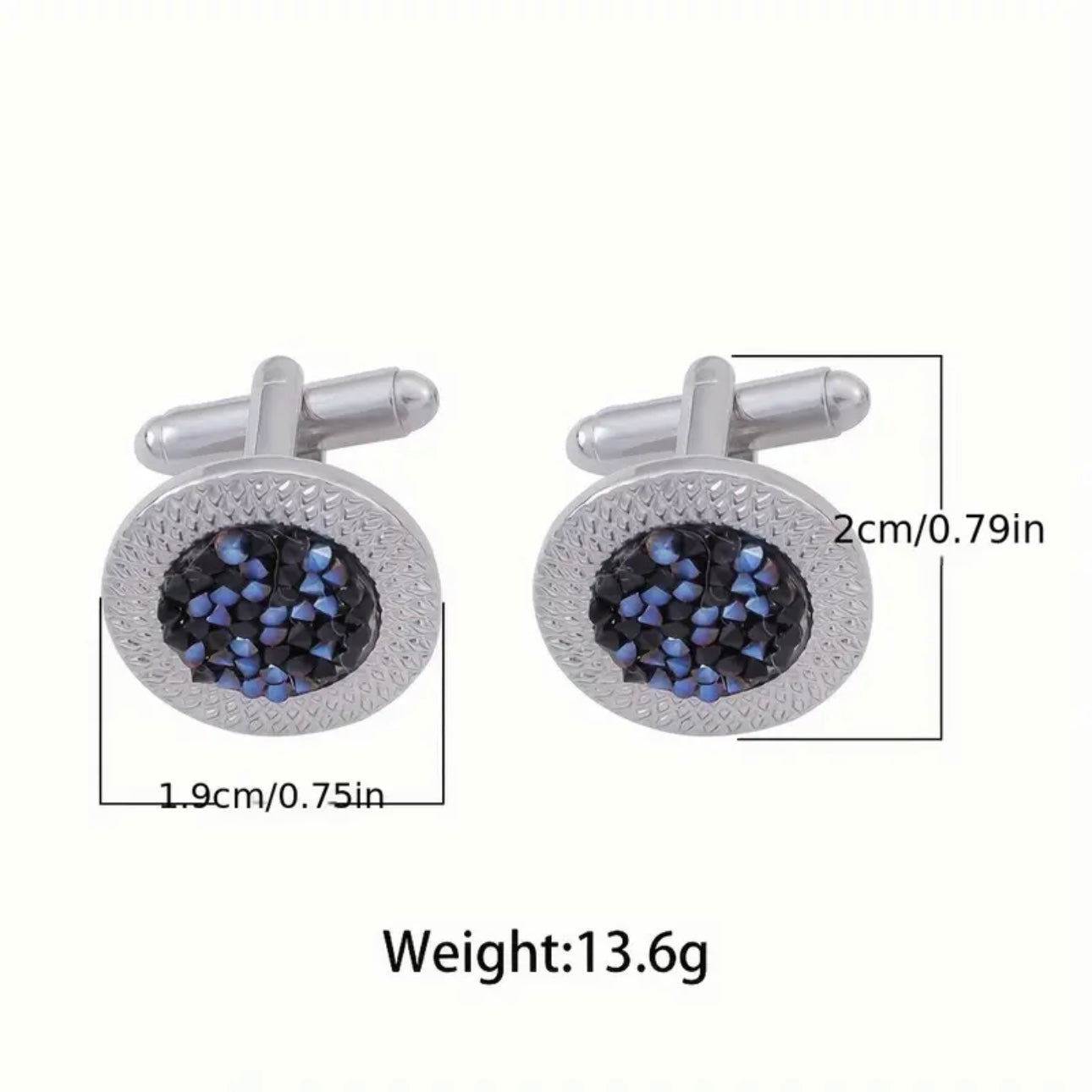 Glittery Blue Cufflinks