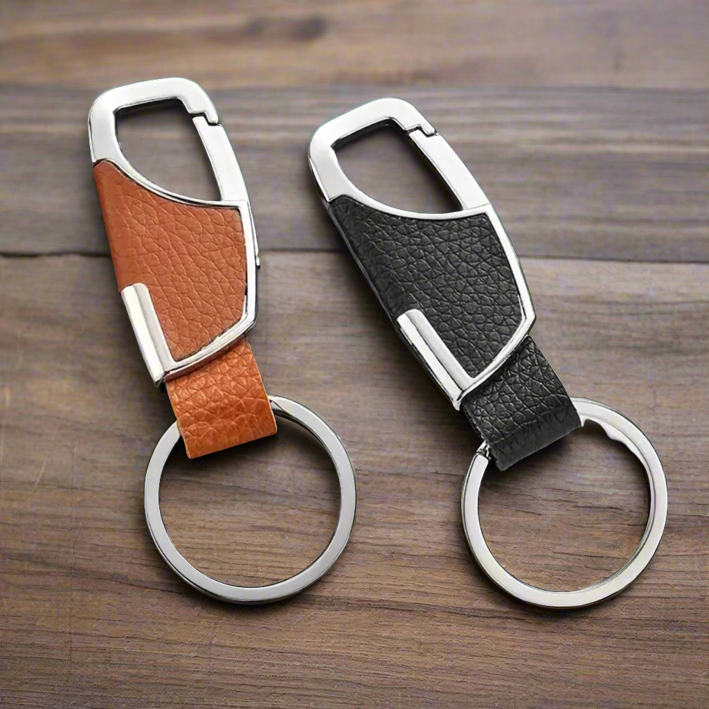 Brown Sleek Keychain With Clip
