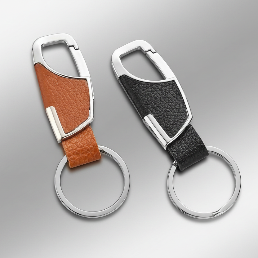 Brown Sleek Keychain With Clip