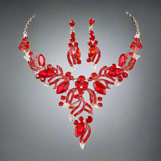 Red Leaves Jewelry Set