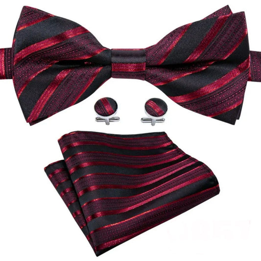 Red Black Bowtie Set