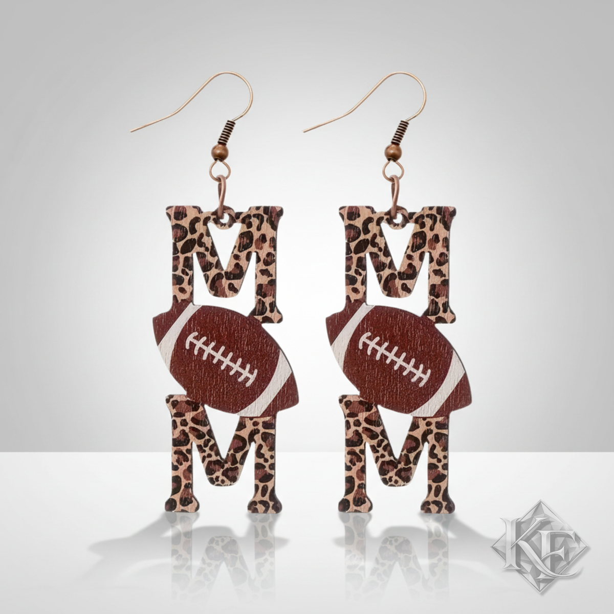 Football Mom Leopard Earrings