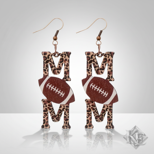 Football Mom Leopard Earrings