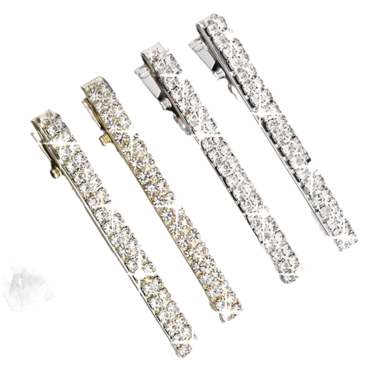 Rhinestone Gold Hair Clips