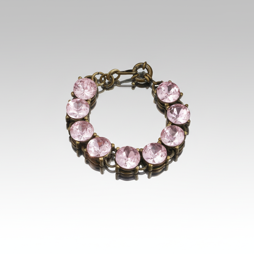 Pink Rhinestones Tennis Bracelet
