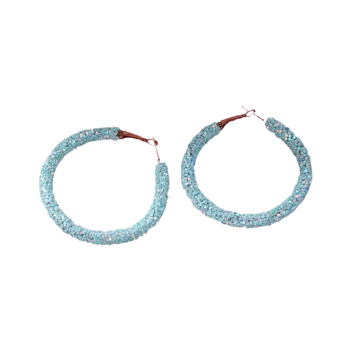 Green Sequin Hoop Earrings