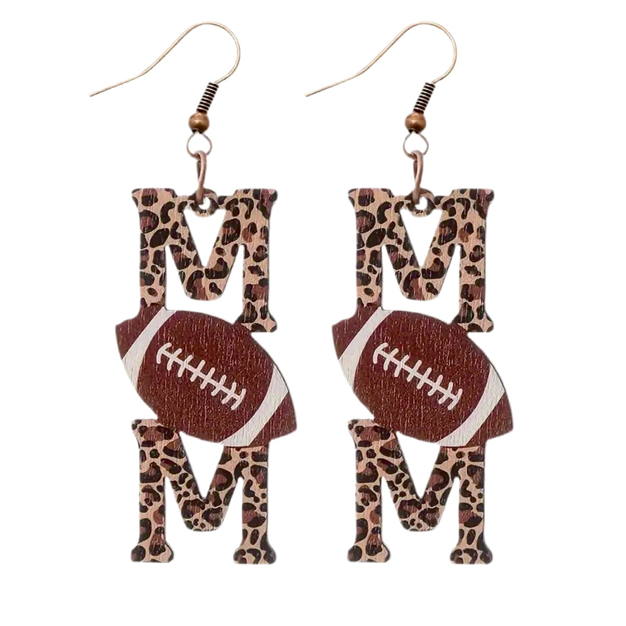 Football Mom Leopard Earrings