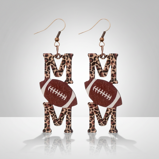 Football Mom Leopard Earrings