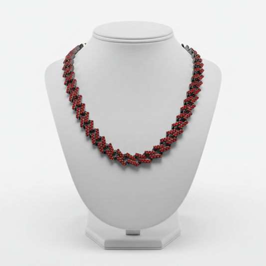 Red & Black Cuban Chain Necklace