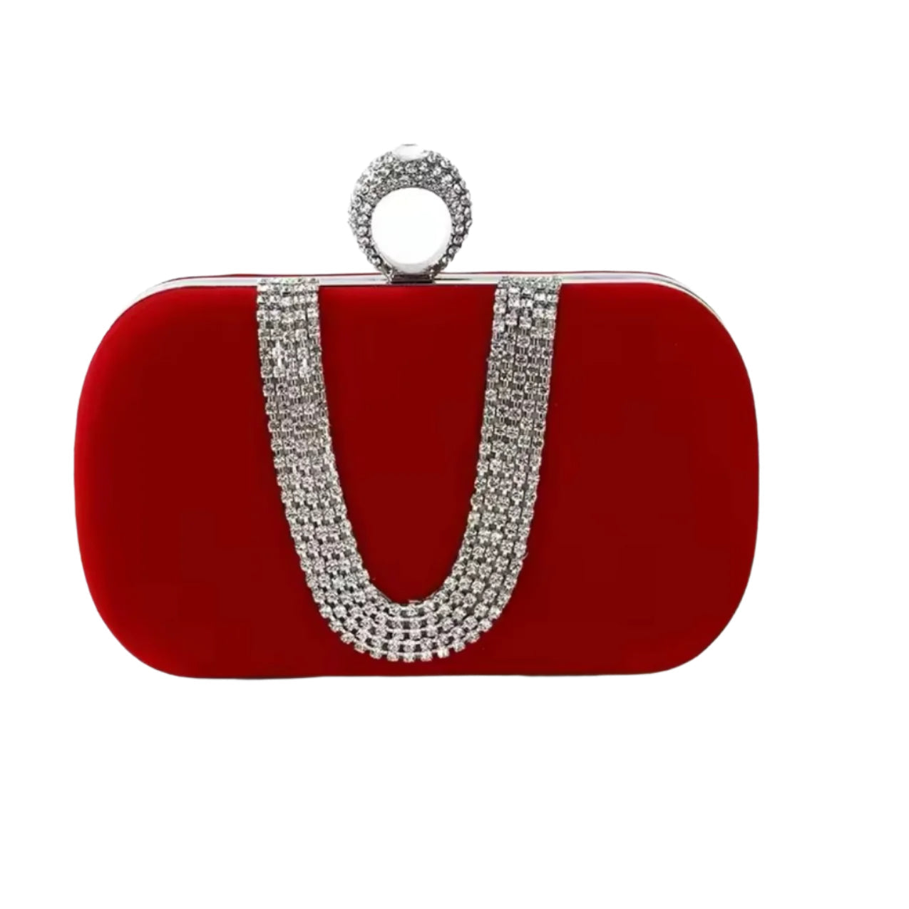Rhinestone Drape Clutch