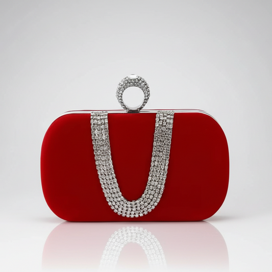 Rhinestone Drape Clutch