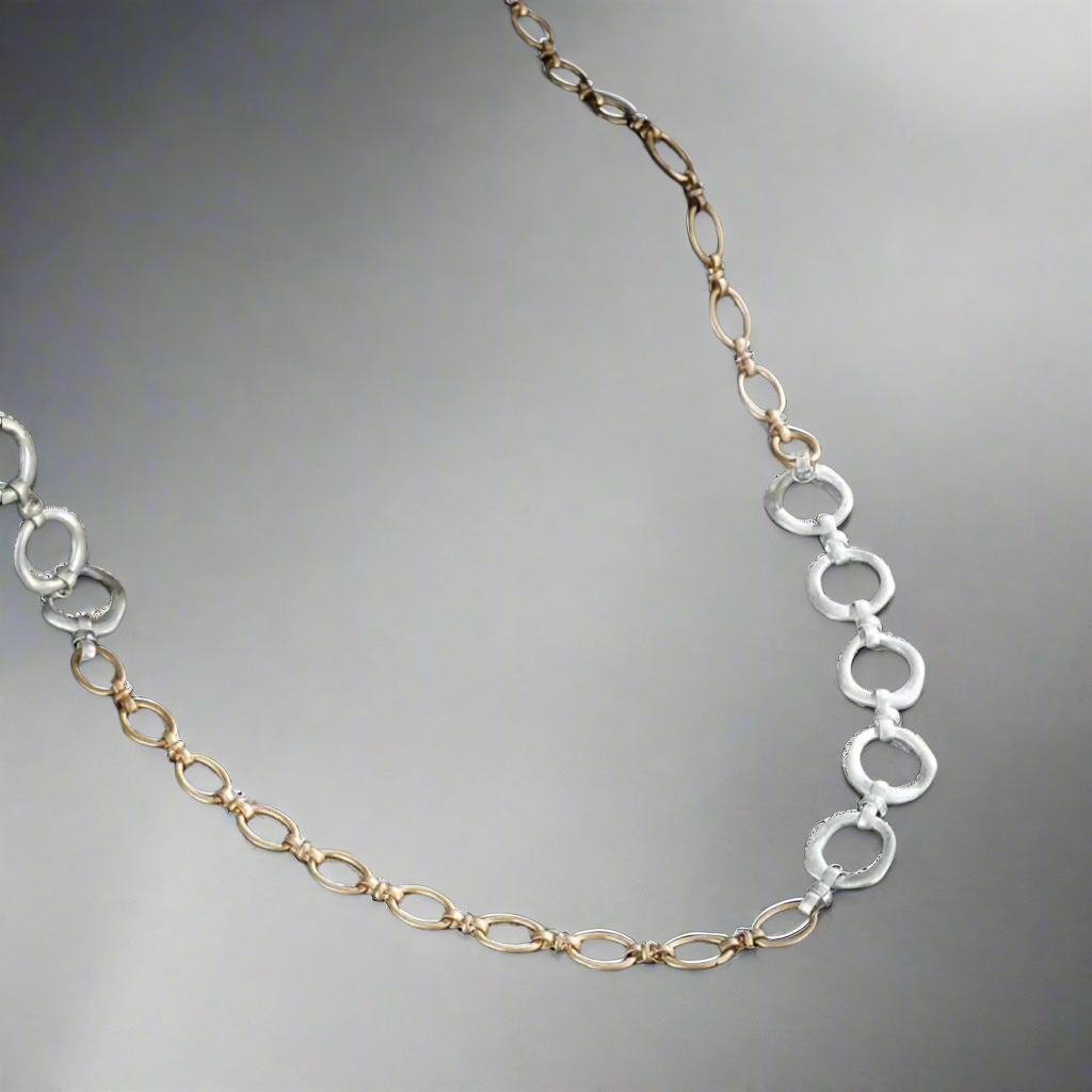 Vintage Dual Tone Links Necklace