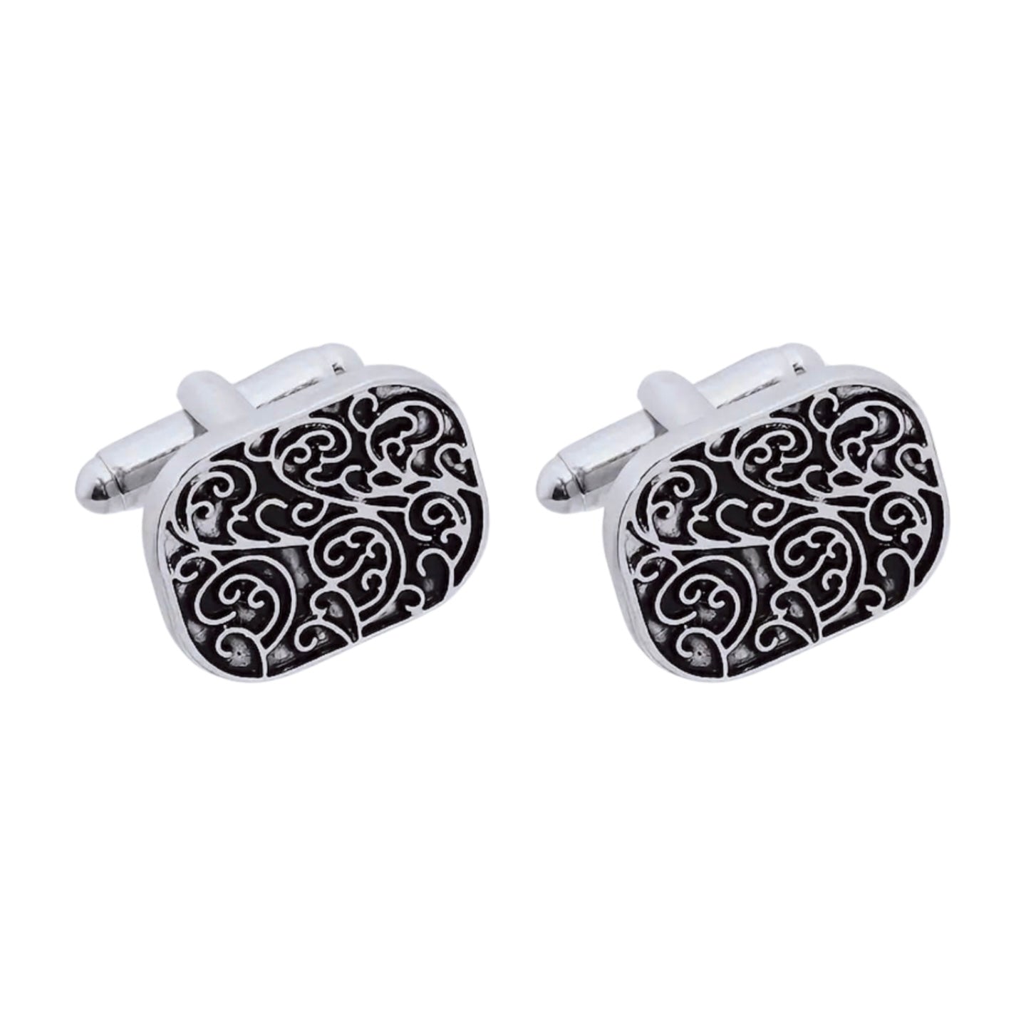 Scroll Design Silver Cufflinks