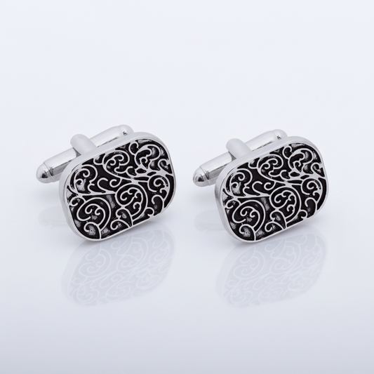 Scroll Design Silver Cufflinks
