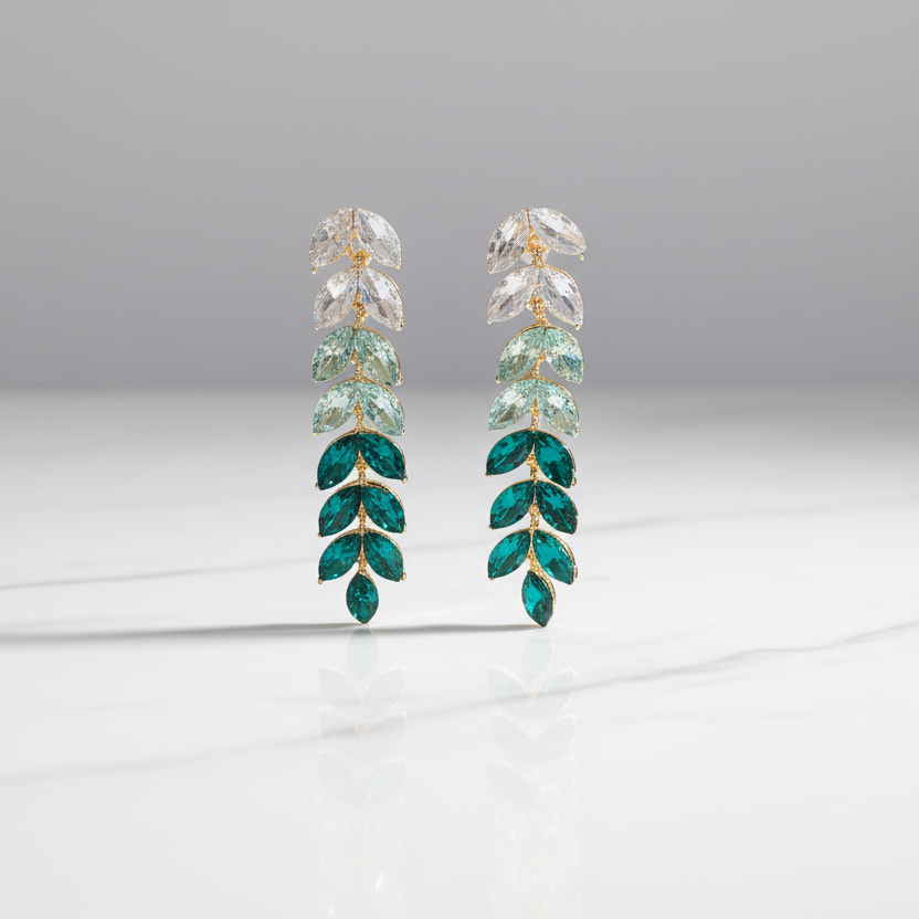 Gradient Green Earrings
