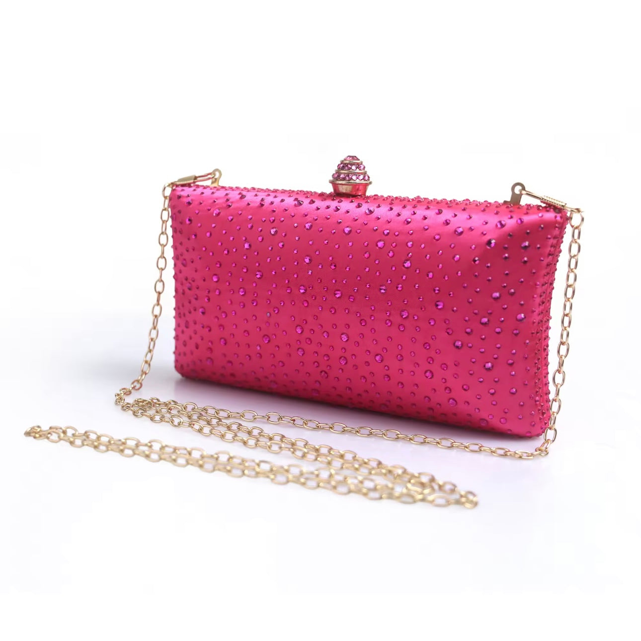 Vibrant Rose Red Clutch Evening Bag