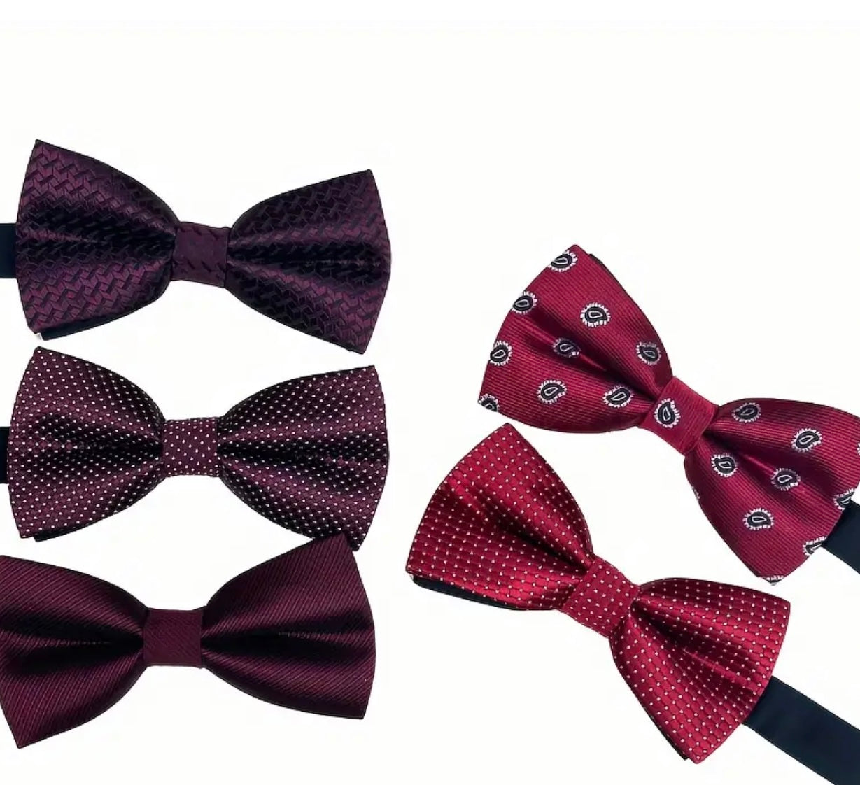 Burgundy Jacquard Bowtie