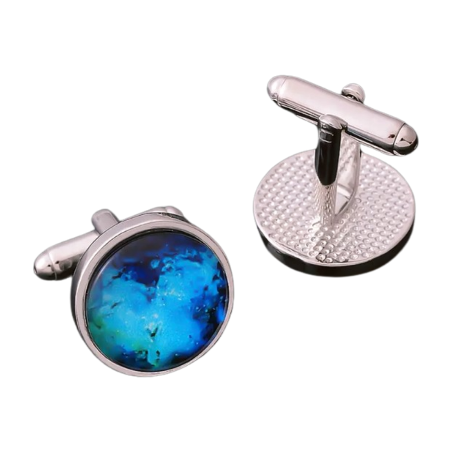 Starry Skies Blue Silver Cufflinks